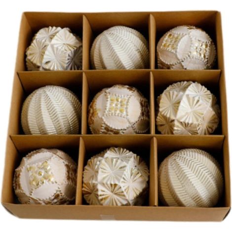 Lot de 9 boules de Noël incassables pour sapin, petites. (1/5)