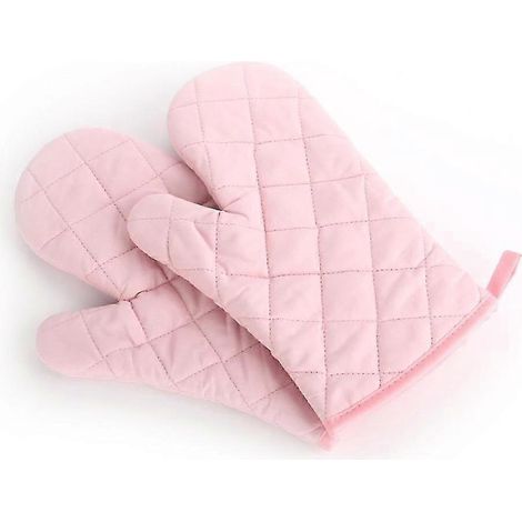 Hitzebeständige Ofenhandschuhe – Silikon-Küchenhandschuhe – Ideal zum Backen und Grillen – 1 Paar-Pink
