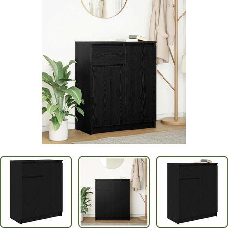 Schubladen - Sideboard mit Schublade Schwarz Eichen-Optik 71x35x84 cm (1/5)