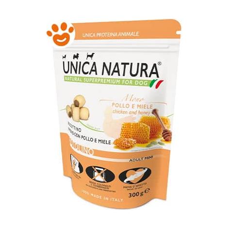 GheUnica Natura Snack Dog Adult Mini Pollo e Miele - Confezione 300 Gr - Snack