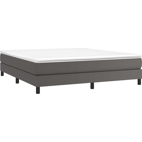 Boxspringbettgestell Grau 160x200 cm Kunstleder vidaXL