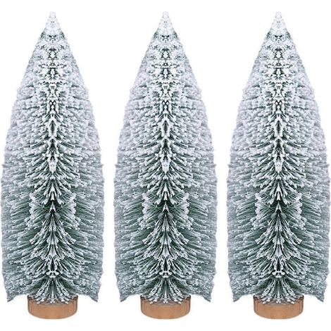 Mini sapin de Noël en forme de flocon de neige, décoration de bureau, petits objets de Noël, 20 cm (1/5)