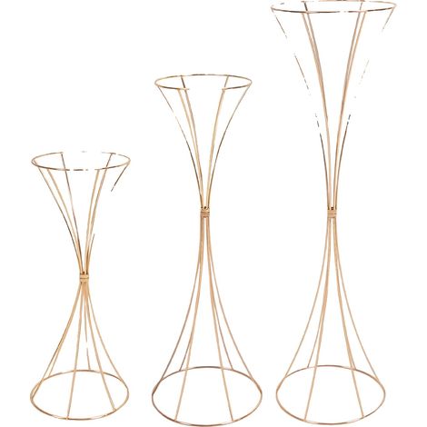 Blumenstand, elektroplattiertes Eisen, Sanduhr-Design, Gold (1/2)