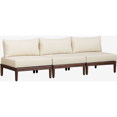Divano da giardino modulare Giulia in acacia, 3 pezzi SKLUM            