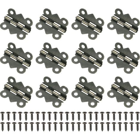 12-Pack Paumelles De Porte 3/4in (20mm) 180° Armoire Ton Cuivré (1/5)