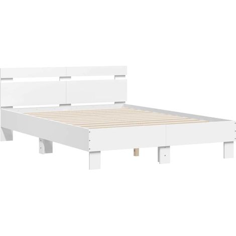 Bed Frame without Mattress White 120x190 cm Small Double vidaXL (1/4)