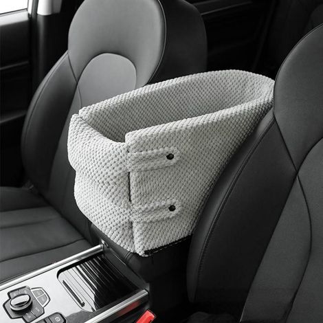 Nouveau siège auto rehausseur pour animaux de compagnie à fixer sur l'accoudoir - Idéal pour les petits chiens et chats - Sangles de sécurité incluses - Convient aux chiens et chats de 2,3 à 6,8 kg (1/5)