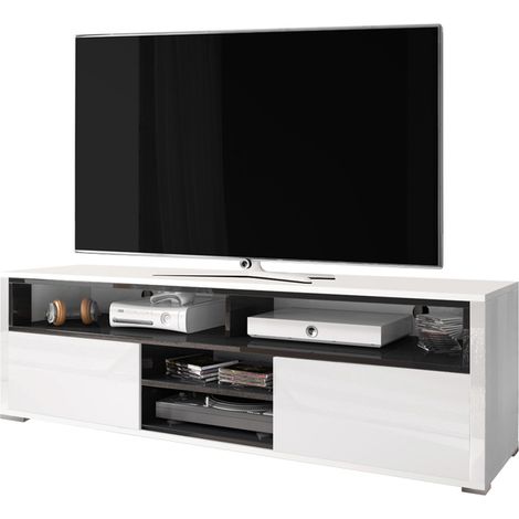 Selsey Laksa - soporte para TV - 137 cm - blanco / negro - moderno (1/4)