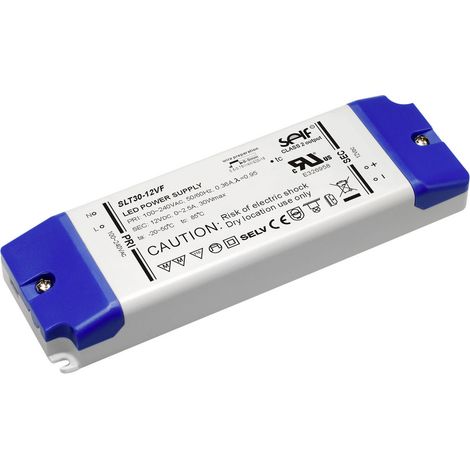 Self Electronics SLT30-12VFG LED-Trafo Konstantspannung 30 W 0 - 2.5 A 12 V/DC nicht dimmbar, Möbel
