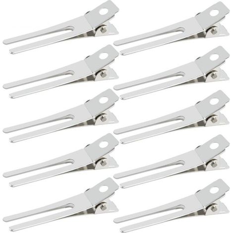50 pinzas metálicas para el cabello, de doble punta, para rizar, peinar, peluquería, barbería, bricolaje. (1/4)