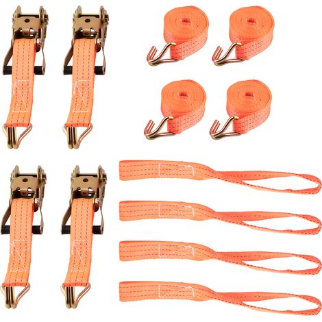 4pcs 2T Tensioning Strap Wheel Locking Tyre Strap for Car Transport Car 2 Tone (1/5)