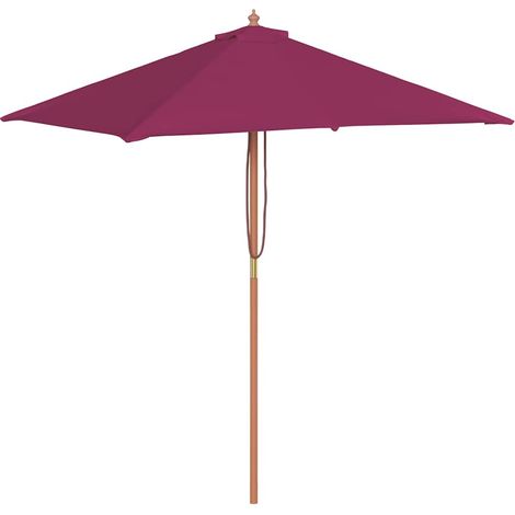 Parasol d'extérieur - Parasol de jardin simple avec mât en bois 150x200 cm rouge bordeaux fr35789 (1/5)