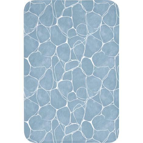 TAPPETINO DA BAGNO Organico - Motivo - Blu 60x90 cm