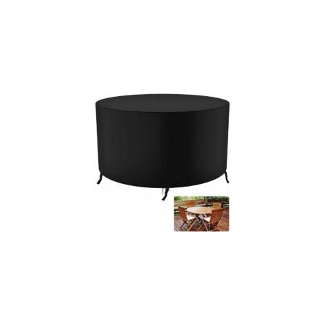 Housse de Jardin Ronde Housse Protection Table Jardin Ronde Jardin Table Housse Imperméable Coupe-Vent Anti-UV Résistant à la Déchirure 210D Oxford Bache Table Jardin Ronde, (120 x 75 cm)- Crezuo (1/4)