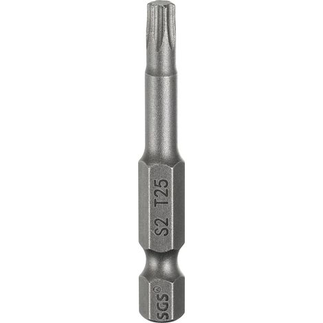 T25 Embout Tournevis À Tête Torx 1/4" Tige Hexagonale Acier S2 (1/5)