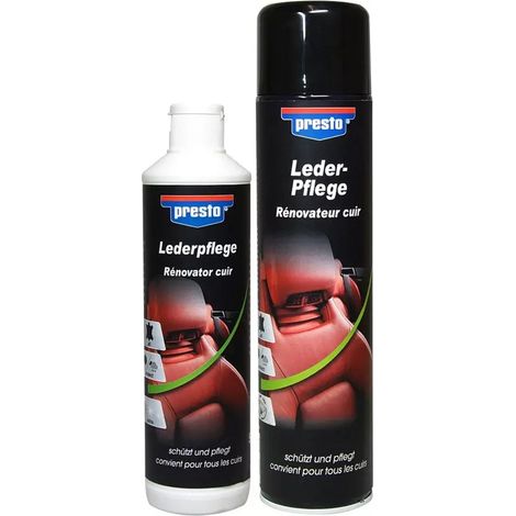 Produit d'entretien - Rénovateur - Sièges en cuir - Voiture - Spray - 600ml - Presto