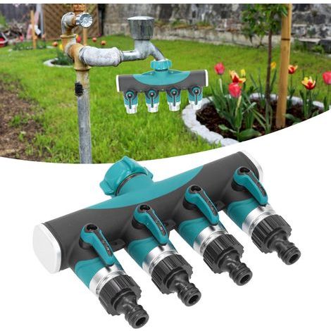 Répartiteur en 4 Voies, Séparateur de Tuyau, vanne métallique contrleur de Distribution d'eau connecteur, Distributeur pour l'irrigation du Jardin pour Jardin (1/5)