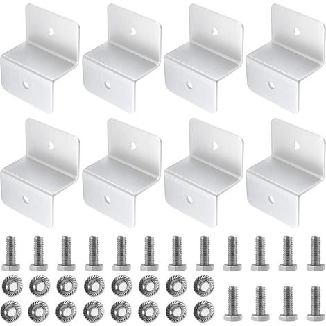 Solaire en Z, 8Pcs Panneaux Solaire Support en Aluminium Montage de Panneau Solaire Adopte un Design en Forme de Z avec Écrous et Boulons pour Toit de Camping Car, Bateau, Cabine