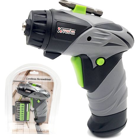 EASYCOMFORT Mini tournevis électrique sans fil, tournevis rotatif avec lumière de travail LED, 8 embouts pour l'entretien ménager (1/5)