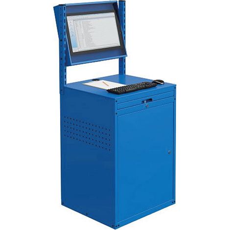 Armadio per computer fisso - Blu industriale - Schermo inclinabile da 24 pollici - W040010027-GCBI