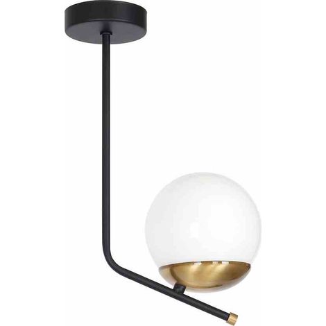 Plafonnier Milagro Carina noir/blanc 38 cm E14 40W verre (1/5)