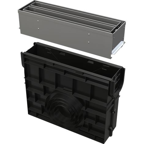 Alcadrain AVZ101R-R323R Servicebox für Schlitzrinne, symmetrisch, 100 mm, Edelstahl (1/5)