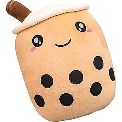 Cuscino di peluche a forma di bubble tea - Peluche a forma di tazza di tè al latte - Giocattolo di peluche realistico a forma di bubble tea con ventose - Morbido cuscino boba - Cuscino a forma di tazz (1/4)