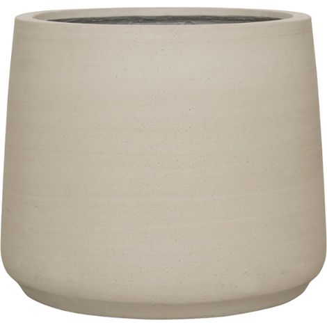Cache-pot Rond Jumbo Patt pour Plantes et Fleurs Intérieur Coloris Beige Washed Ø 23 x H 19 cm - PANGIVO (1/2)