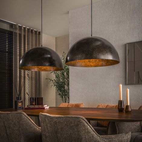 Industrielle Hängelampe Dacia 2-flammig Braun Rund 2xØ60 cm