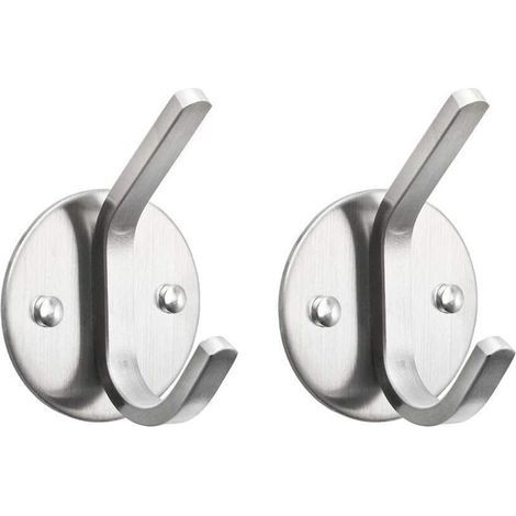 ZOLGINAH 2-teiliges Wandgarderoben-Set mit Handtuchhaken aus Edelstahl für Bad und Küche (2er-Set, Silber) (1/5)