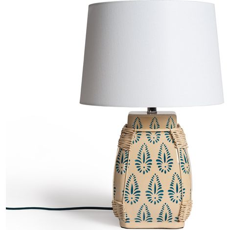 Tischlampe Keramik und Stoff Ariché Weiß (1/5)