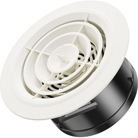 Grille d'aération avec sortie d'air ronde, pour ouverture de diamètre 150 mm, blanche