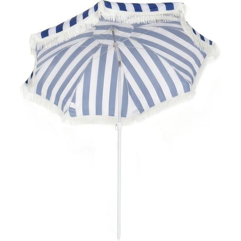 Sunshade of range to franges MM180 cm, sunshade of patio outdoor, height adjustable and tilt to 30°, blue and white (1/5)