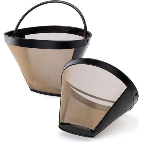 2PCS Filtre Café Permanent Filtre, 100 Mailles Filtre à Café Réutilisable pour Machine à Café Cuisine Bureau Café Boulangerie va au lave-Vaisselle Rechange (1/5)