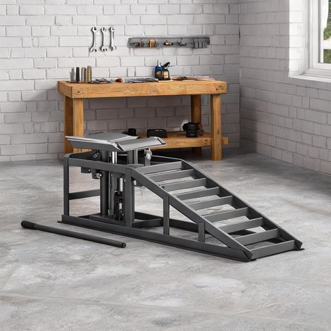 Rampes de levage réglables en métal pour voiture jeu de 2 gris (1/5)