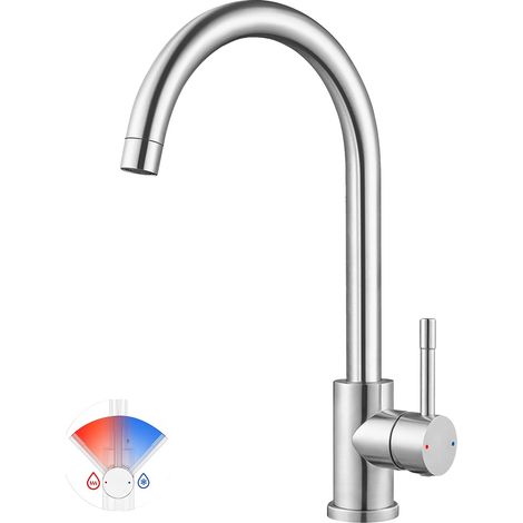 Batidora de cocina, monomando, giratoria 360°, cromada, G3/8