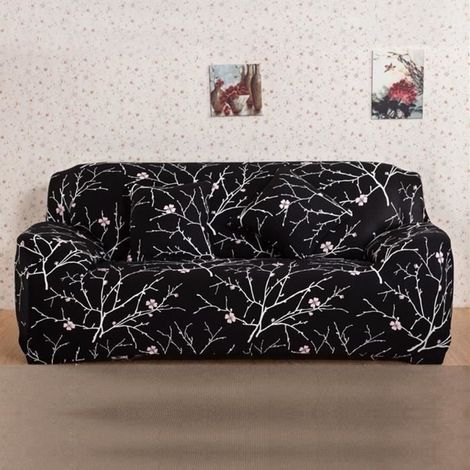 Housse Revêtement de Canapé Tissu Élastique Extensible Floral pour Canapé de 3 Places-Ywey (1/2)