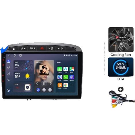 Radio de voiture, fonctionnalités intelligentes, interface conviviale, compatible avec Peugeot 408 308 SW 2012-2020, V1 Plus (4 Go-64 Go) - B (1/2)