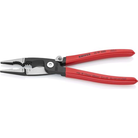 KNIPEX 13 91 200 SB Pince pour installations électriques gainées en plastique atramentisée noire 200 mm (1/5)
