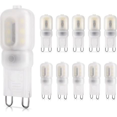 G9 2W LED-Lampe, entspricht 20W Halogen, 260LM, Kaltweißes Licht 6000K, Nicht dimmbar, 220-240V, Energiesparlampen, 10er-Packung [Energieklasse E]