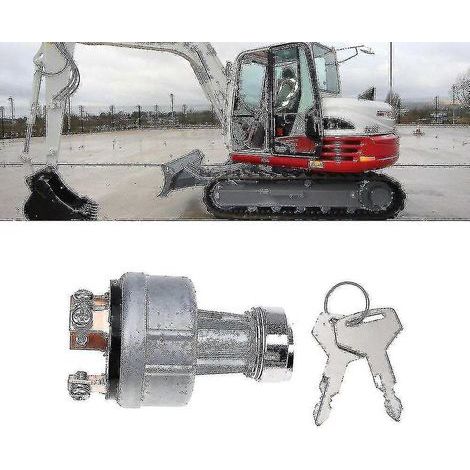1700100023 1700100052 H806 Contacteur d'allumage avec 2 clés compatible avec les pelles hydrauliques Takeuchi, cylindre de verrouillage XXF
