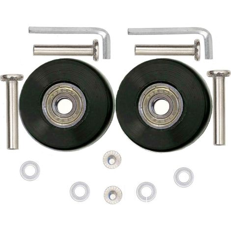 2 Roues de rechange pour bagages, diamètre 40-90mm, axe 8mm, caoutchouc et acier, silencieux et résistant, pour valises et skateboards.