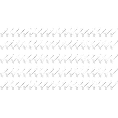Lot de 50 crochets pour panneaux rainurés, crochets à fente, crochets à fil unique pour présentoirs de vente au détail, 15 cm de long, diamètre 3,3 mm, argentés (1/5)