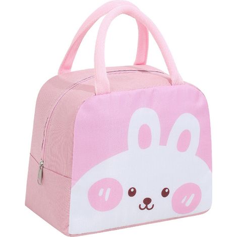 Sac à déjeuner mignon motif animal cartoon imperméable grande capacité portable isotherme boîte à repas pour femmes hommes lapin (1/3)