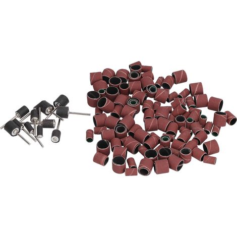 Ponceuse à tambour 132 grains, bande de manchon de ponçage avec mandrin pour le polissage et l'élimination de la rouille, 120 pièces (1/5)