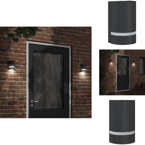 Außenwandleuchte Schwarz Aluminiumdruckguss - Outdoor Wandleuchte - Gartenleuchte - LED Wandleuchte - Edelstahl Wandleuchte - Wetterfeste Beleuchtung (1/5)