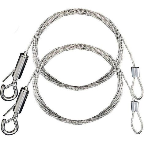 Fil de suspension de tableaux réglable en acier inoxydable résistant avec œillet et crochet, 2 m x 1,5 mm-AquaForge (1/3)