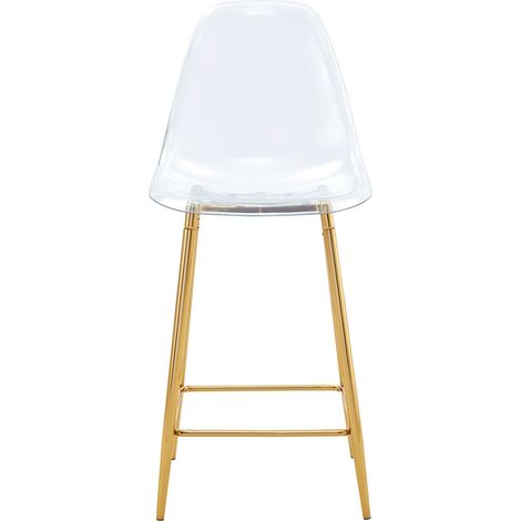 Lot de 2 tabourets de bar transparents avec structure métallique moderne (1/5)