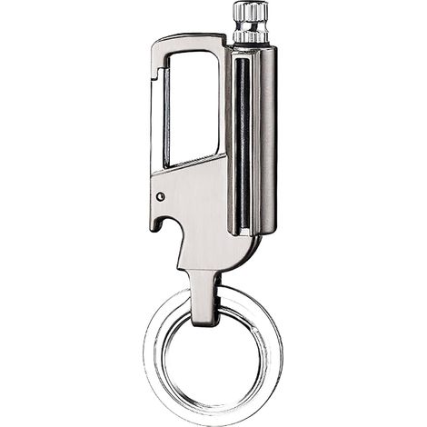 Dauerhafte Metallstreichhölzer, Feuerstein-Metallstreichhölzer, Feuerstarter, Flaschenöffner, Auto-Schlüsselanhänger, Petroleum-Feuerzeug für den Außenbereich, Notfallausrüstung, Silber (1/4)