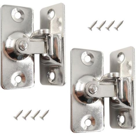 Lot de 2 verrous de porte à 90° en acier inoxydable pour abris de jardin, petits verrous pour portes battantes, verrous de sécurité, couleur argent, pour portes, fenêtres et placards d'abris de jardin (1/5)
